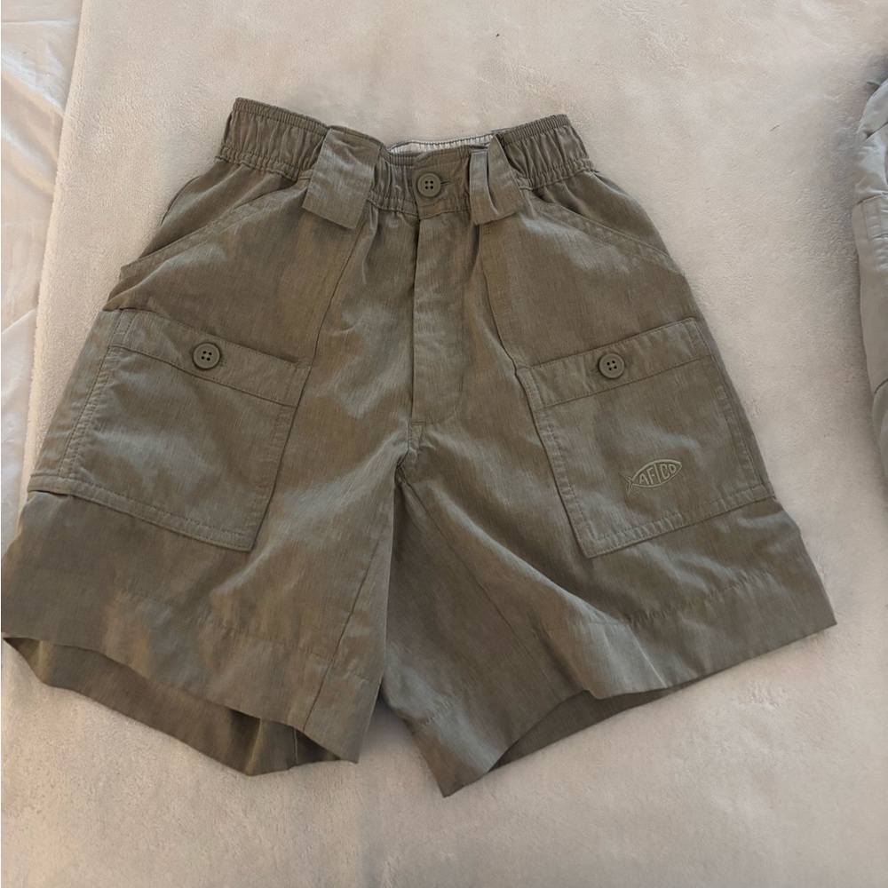 AFTCO khaki boys fishing shorts